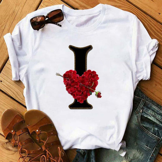 Playera Casual Estampado Alfabeto Inglés Rosa para Estudiantes - Image 8