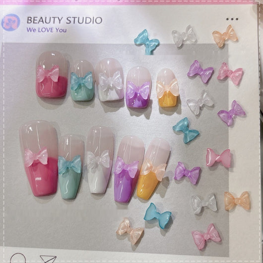 Set de 50 Moños de Resina Transparente para Diseño de Uñas - Image 4