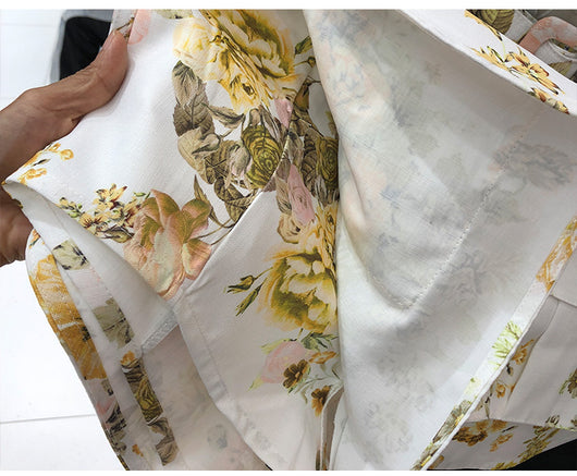 Conjunto de 2 Piezas: Blusa Hueca Manga Larga + Short Estampado - Image 12