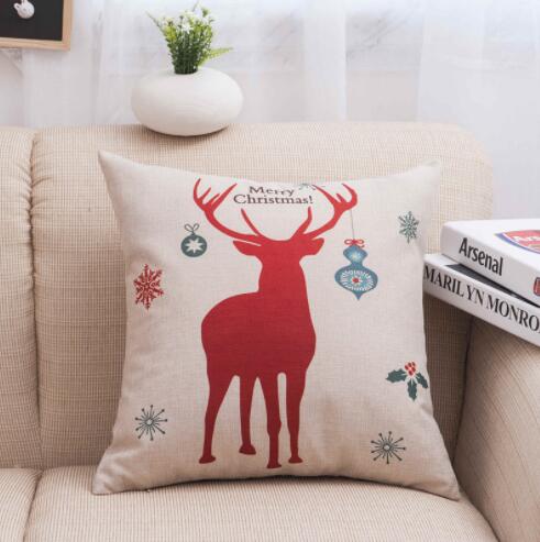 Funda de Almohada de Lino Estampada con Diseño Navideño Creativo y Elegante - Image 8