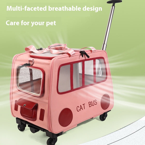 Carrito Transportín para Mascotas Plegable - Capacidad para Dos Gatos