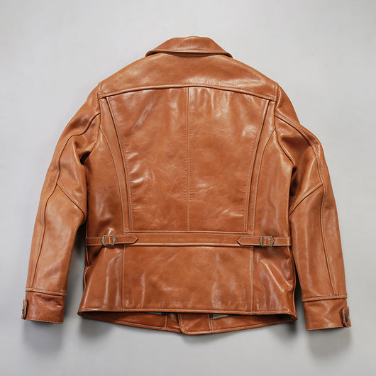 Chaqueta de Cuero para Hombre Solapa Clásica Gamuza Encerada - Image 4