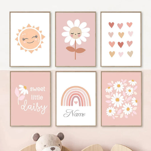 Cuadro Decorativo Lienzo Flores Arcoíris con Mensaje de Amor - Image 15
