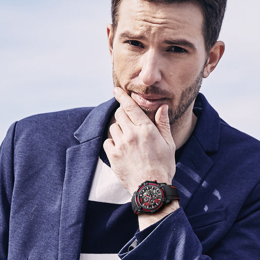 Reloj de Calavera para Hombre con Calendario y Carátula Grande
