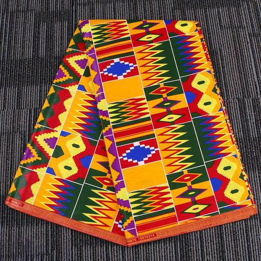 Tela Estampada Africana de Algodón Puro con Diseño Batik Floral