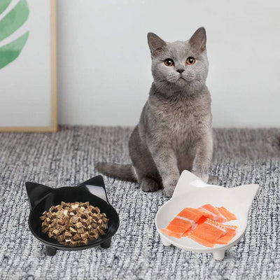 Comedero y Bebedero Antideslizante para Gatos - Cuencos Anchos contra Fatiga de Bigotes - Image 4