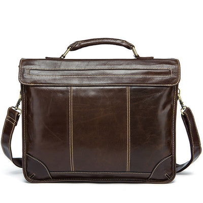 Bolso de Cuero Genuino para Hombre Estilo Retro con Textura Premium - Image 16