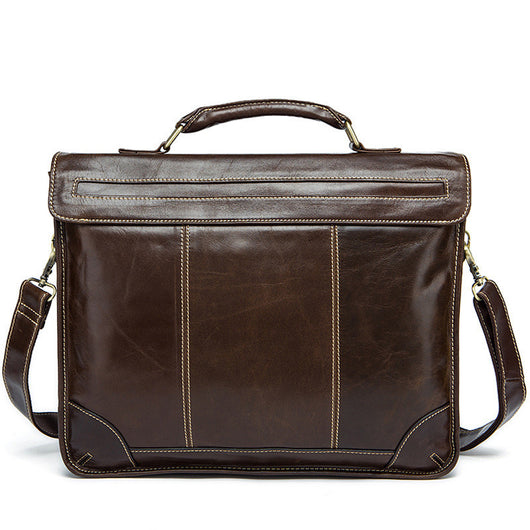 Bolso de Cuero Genuino para Hombre Estilo Retro con Textura Premium - Image 16