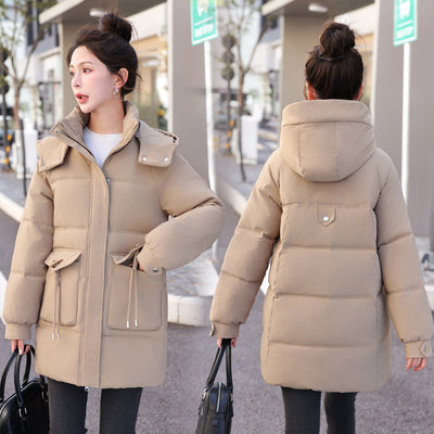 Abrigo de Invierno Coreano para Mujer - Algodón Grueso Largo - Image 4