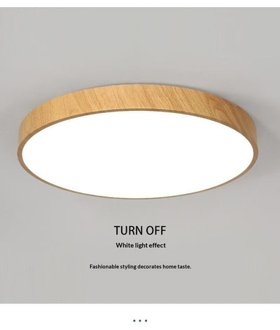 Lámpara de Techo LED Minimalista Estilo Chino Contemporáneo con Textura de Madera - Image 15