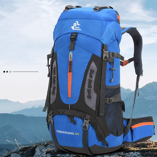 Mochila de Senderismo 60L con Cobertor de Lluvia - Ideal para Montañismo y Camping