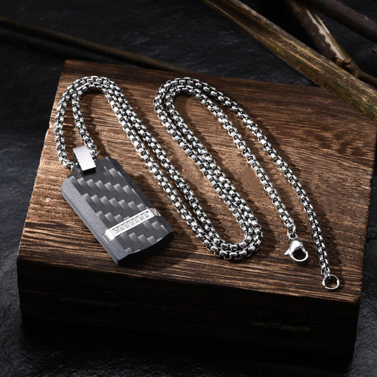 Placa Militar de Titanio y Fibra de Carbono - Dije Personalizable para Hombre - Image 6