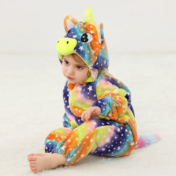 Pijama Enterizo de Franela con Diseño Animal para Bebé