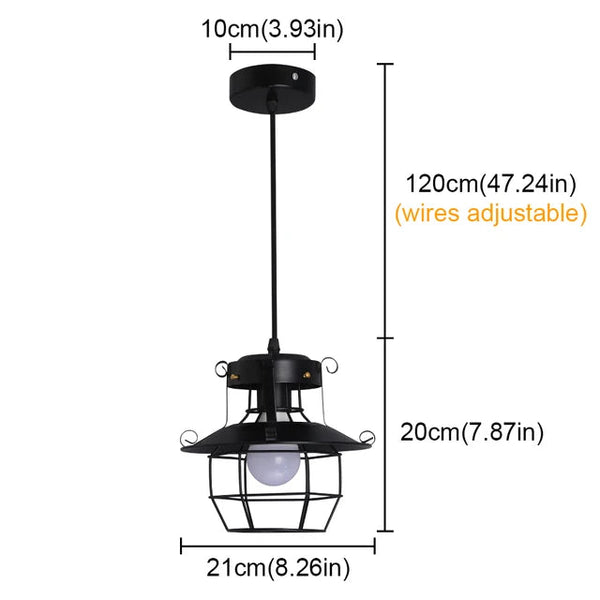 Lámpara Decorativa de Hierro Estilo Farol Restaurante Americano - Image 6