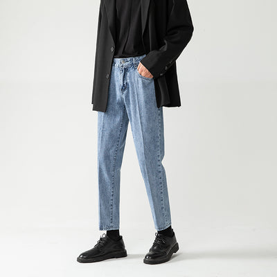 Pantalones Cropped Azul Claro Corte Recto Hombre - Image 24