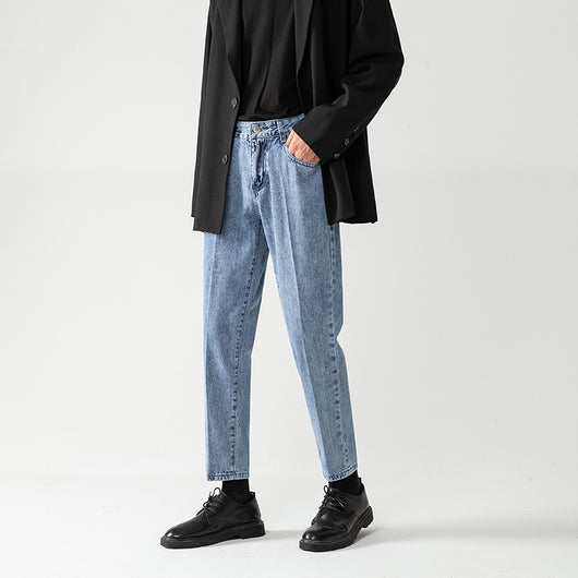 Pantalones Cropped Azul Claro Corte Recto Hombre - Image 24