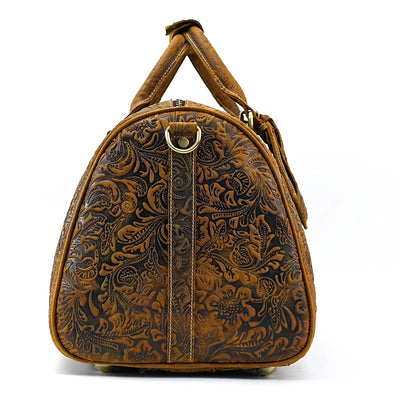 Bolsa de Viaje en Cuero Premium con Estampado Vintage - Image 2
