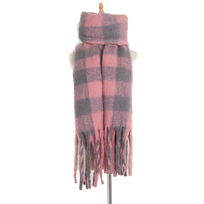 Bufanda Gruesa a Rayas con Borlas para Mujer - Image 3