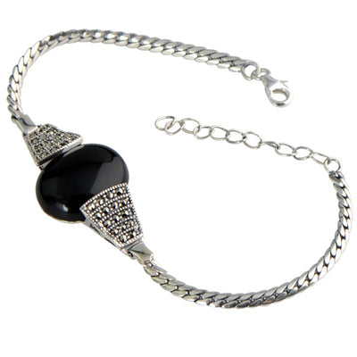 Pulsera de Plata Esterlina 925 Pequeña Negra - Image 4