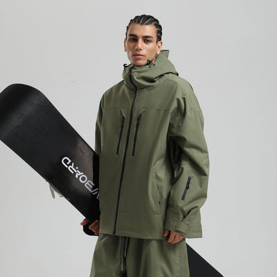 Chaqueta Esquí Hombre Impermeable Transpirable Corte Holgado con Cierre