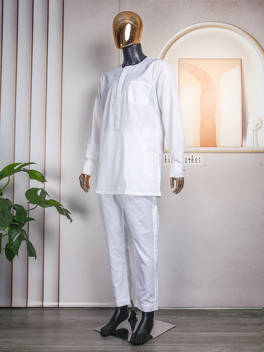 Conjunto de 3 Piezas Africano: Túnica, Pantalón y Accesorios Bordados - Image 8