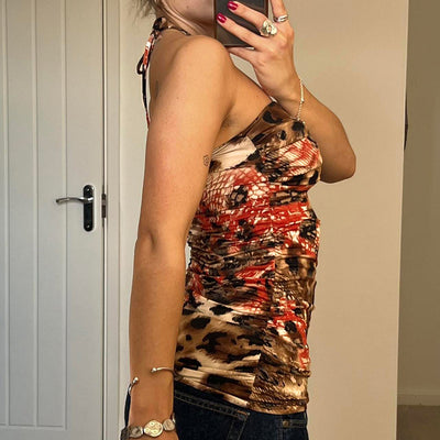Chaleco Halter Retro Estampado Elegante y Sensual - Image 12