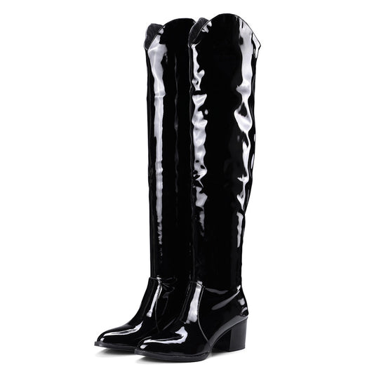 Botas de Mujer Estampado Leopardo Punta Afilada