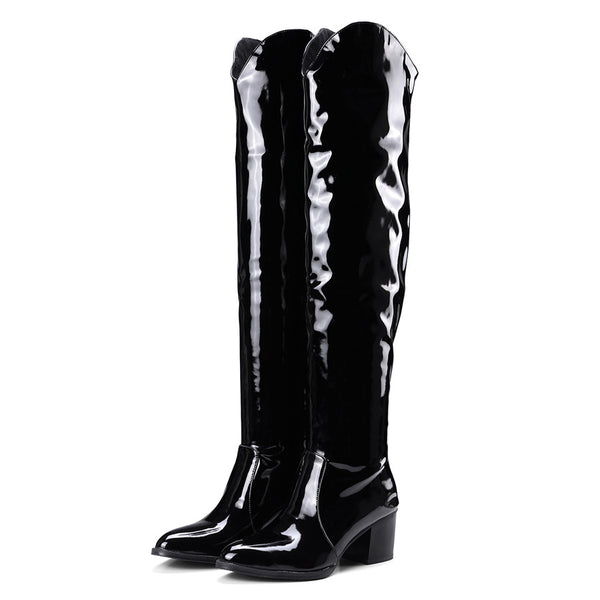 Botas de Mujer Estampado Leopardo Punta Afilada