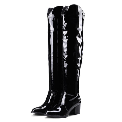 Botas de Mujer Estampado Leopardo Punta Afilada