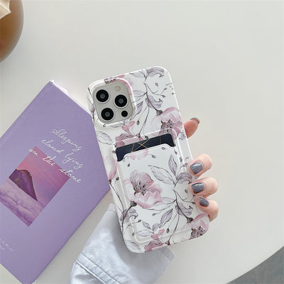 Funda Celular Flores Retro con Carcasa Esmerilada