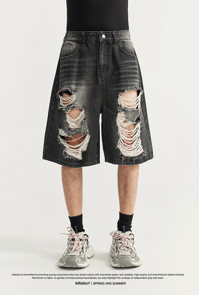 Shorts de Mezclilla Rotos Estilo Hip Hop Urbano - Image 25