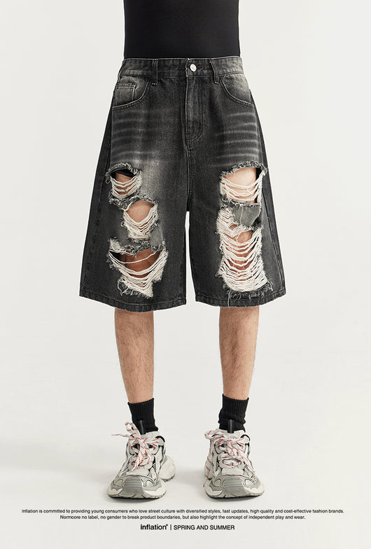 Shorts de Mezclilla Rotos Estilo Hip Hop Urbano - Image 25