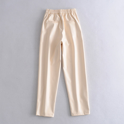 Pantalones Casuales de Cuero Sintético para Mujer - Image 5