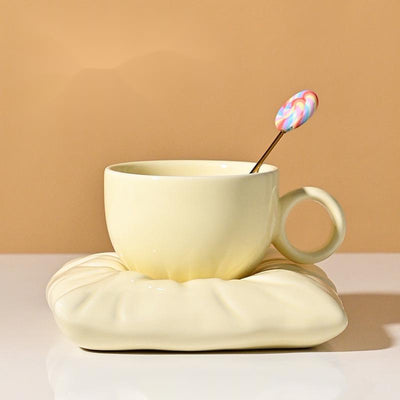 Juego de Taza y Plato de Colores Sólidos - Image 12