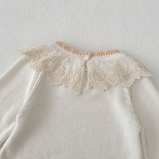 Suéter Infantil Otoño con Cuello de Encaje y Manga Larga - Image 12