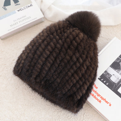 Gorro de Piel de Visón con Lana Gruesa Aislante - Image 9