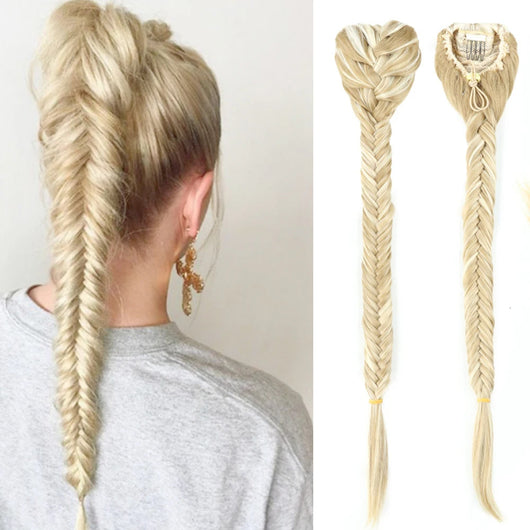 Peluca Trenza Sintética Cola de Caballo Estilo Fishtail para Mujer - Image 37