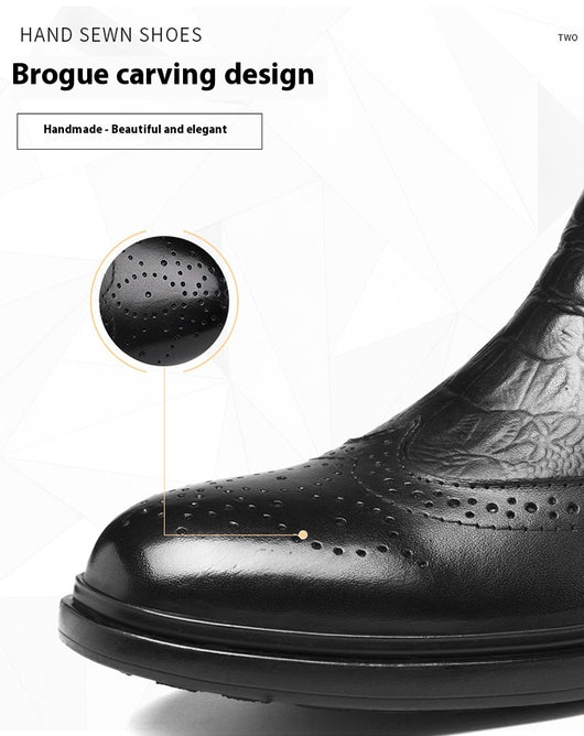 Botas Altas de Cuero con Aumento de Altura - Estilo Brogue Trendy Talla 46 - Image 9