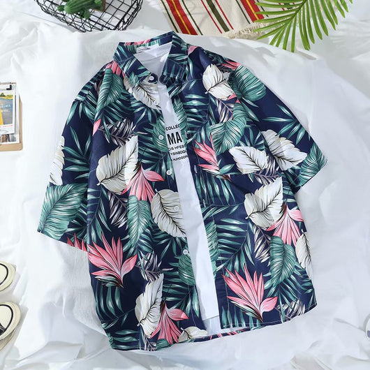 Camisa Suelta Estampada de Manga Corta para Hombre - Image 55