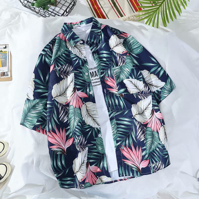 Camisa Suelta Estampada de Manga Corta para Hombre - Image 55