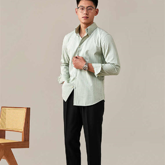 Camisa Casual de Manga Larga Point para Hombre - Tela Ligera Verano - Image 2