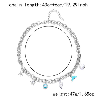 Collar y Pulsera de Perlas con Colgantes de Concha y Estrella de Mar - Image 7