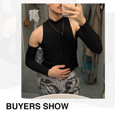 Playera Casual de Manga Larga con Diseño Hombro Descubierto y Detalles Calados - Image 22