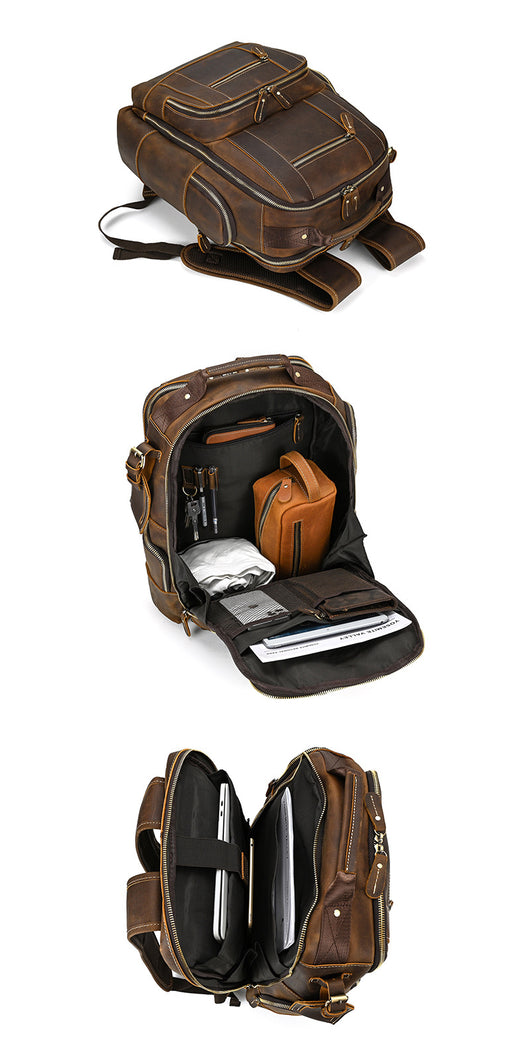 Mochila Ejecutiva de Cuero Genuino Retro - Capacidad Grande para Laptop 15 pulgadas - Image 21