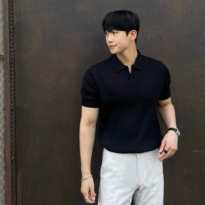 Polo Slim Fit Rayas Verano Hombre - Corte Coreano Elegante - Image 6