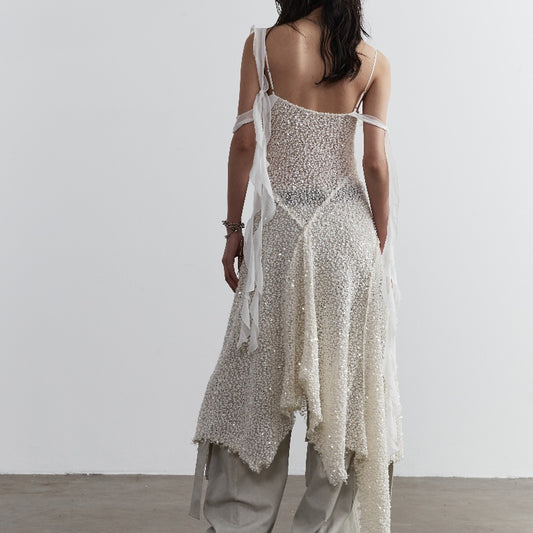 Falda Suspender Irregular con Volantes Brillantes Estilo Galaxia - Image 2
