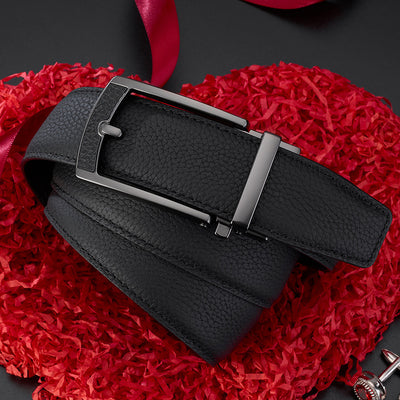 Cinturón de Cuero para Hombre con Hebilla Automática y Textura Grabada - Image 3