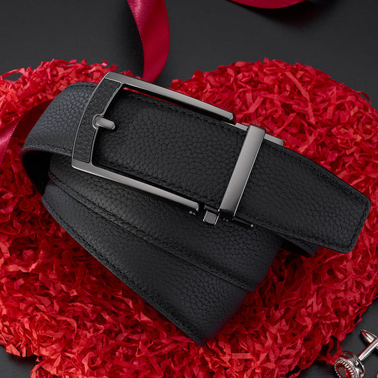 Cinturón de Cuero para Hombre con Hebilla Automática y Textura Grabada - Image 3