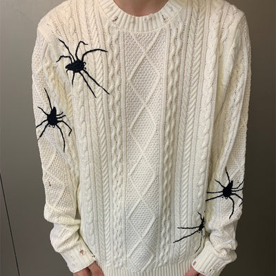 Suéter Unisex con Patrón de Araña en Jacquard