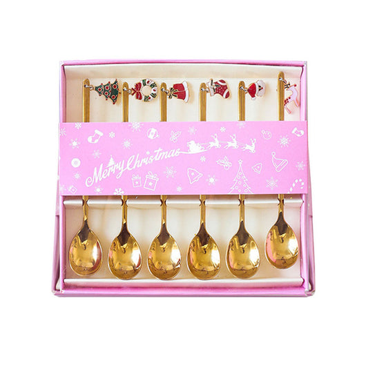 Cucharas Navideñas de Acero Inoxidable - Adornos y Revolvedor de Café para Mesa Festiva - Image 6